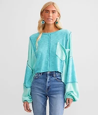 Cropped Boxy Raw Edge Top