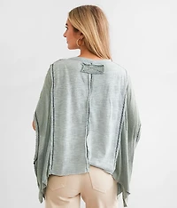 Contrast Stitch Cropped Top