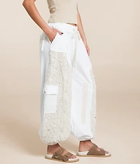 Pieced Crochet Cargo Jogger