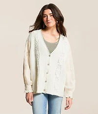 Pieced Crochet Oversized Cardigan Sweater