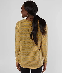 Brushed Hacci Striped Top