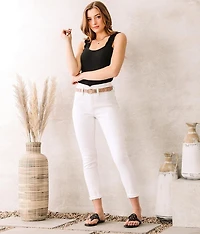 Ribbed Ruffle Strap Tank Top