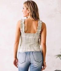 Ruffle Strap Cropped Tank Top