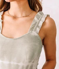Ruffle Strap Cropped Tank Top