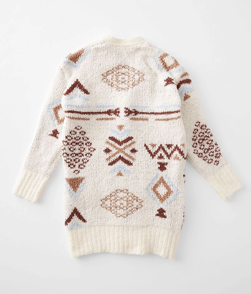 Girls - Aztec Chenille Cardigan Sweater