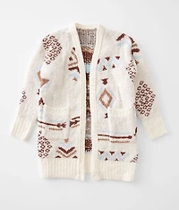 Girls - Aztec Chenille Cardigan Sweater