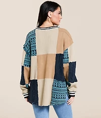Mixed Media Oversized Pullover
