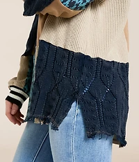 Mixed Media Oversized Pullover