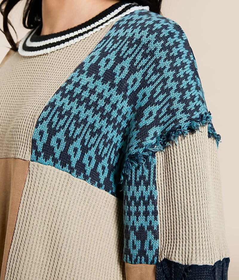 Mixed Media Oversized Pullover