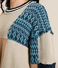 Mixed Media Oversized Pullover