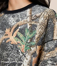 Rhinestone Camo Cropped T-Shirt