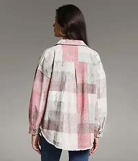 Washed Plaid Corduroy Shacket