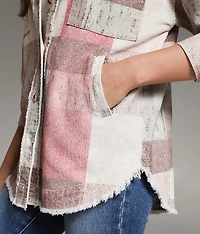 Washed Plaid Corduroy Shacket