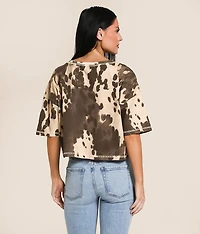 Cow Print Cropped T-Shirt