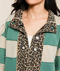 Cheetah Color Block Pullover