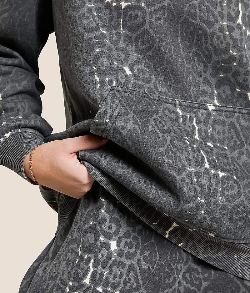 Washed Cheetah Hooded Sweatshirt