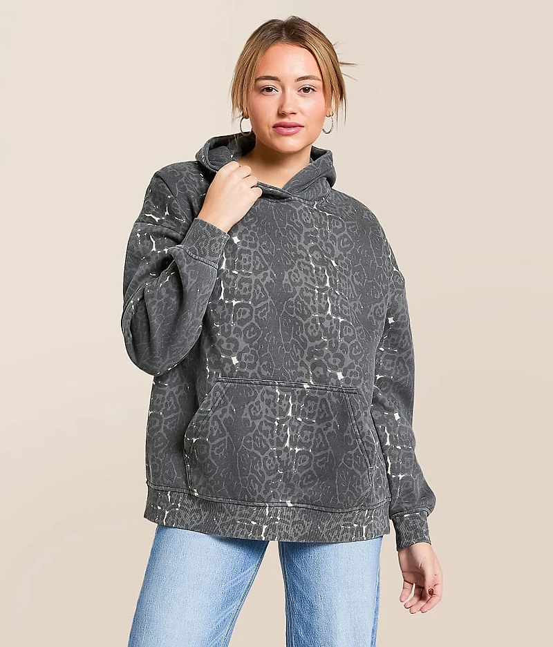 Washed Cheetah Hooded Sweatshirt