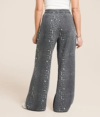Washed Cheetah Wide Leg Sweatpant