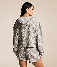 Camo Floral Cropped Hoodie