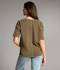 Embroidered Stitch Henley