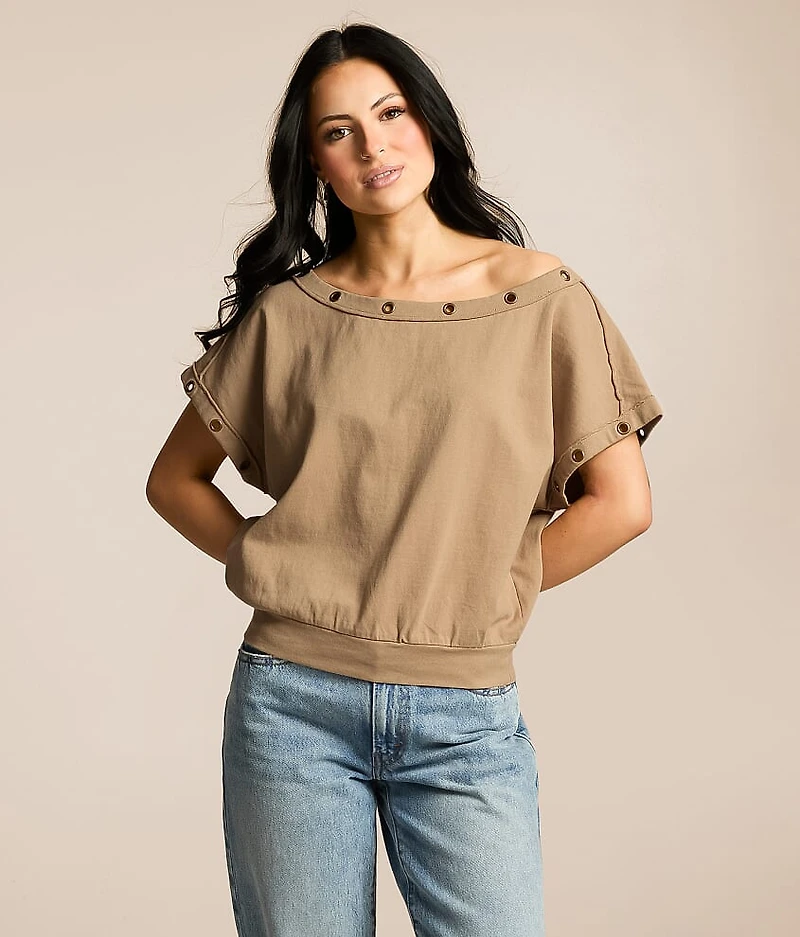 Raw Edge Grommet Top