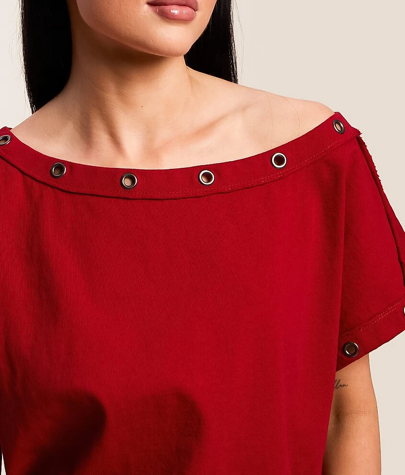 Raw Edge Grommet Top
