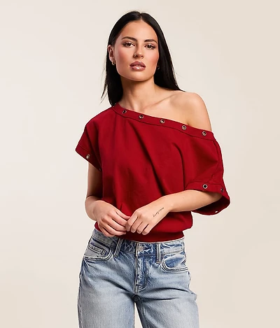 Raw Edge Grommet Top