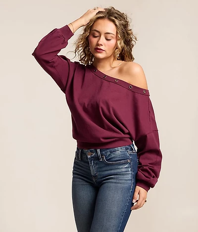 Off The Shoulder Grommet Top