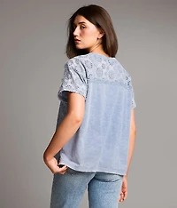 Pieced Eyelet Lace Top