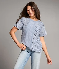 Pieced Eyelet Lace Top