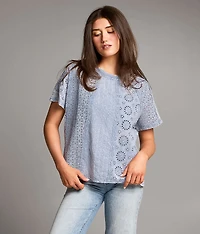 Pieced Eyelet Lace Top
