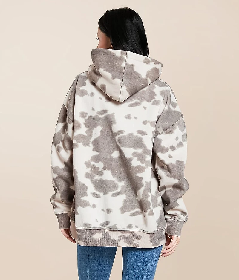 Cow Print Hooded Sweatshirt
