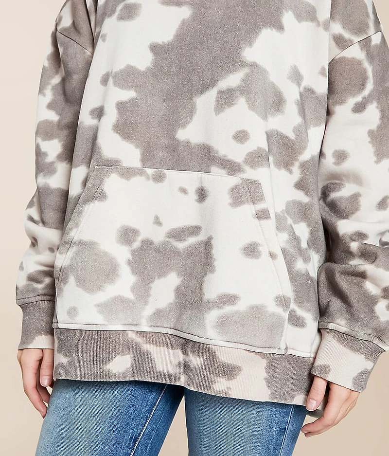Cow Print Hooded Sweatshirt