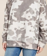 Cow Print Hooded Sweatshirt