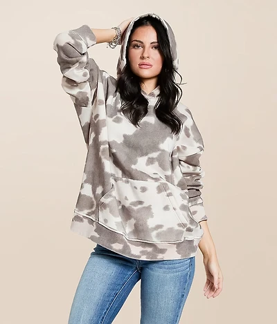 Cow Print Hooded Sweatshirt