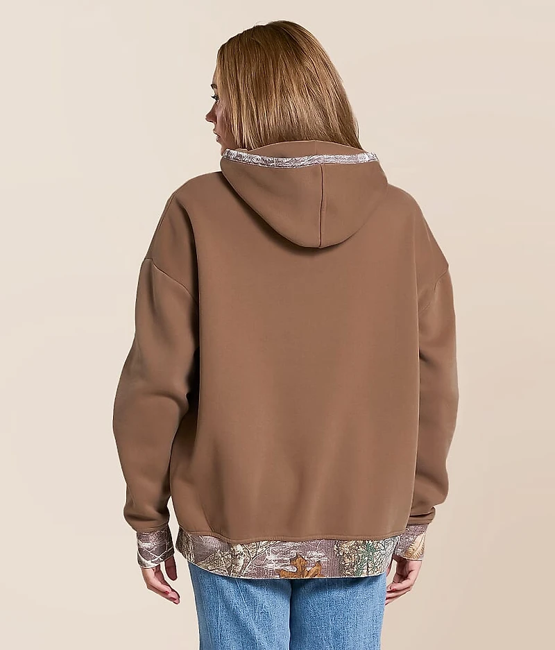 Camo Trim Hooded Sweatshirt