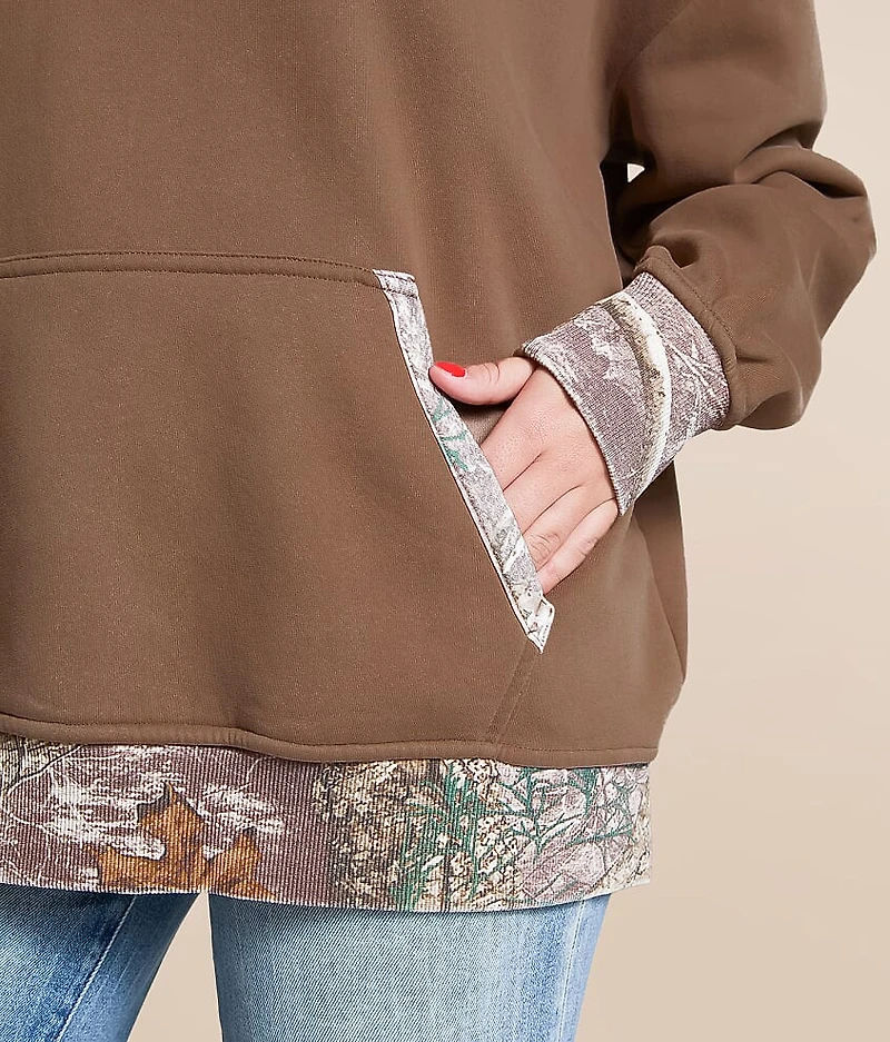 Camo Trim Hooded Sweatshirt