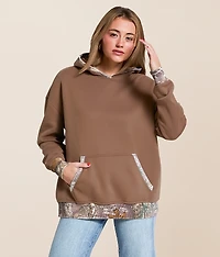 Camo Trim Hooded Sweatshirt