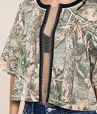 Chain Camo Cropped T-Shirt