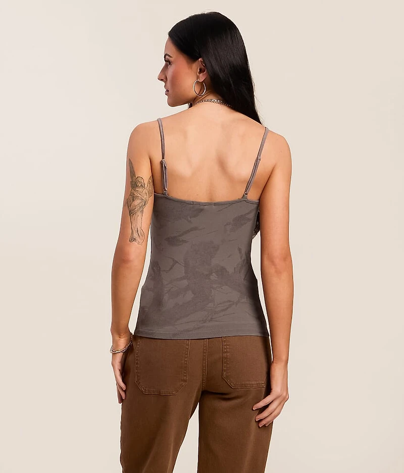 Camo Lace Trim Tank Top