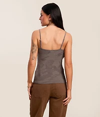 Camo Lace Trim Tank Top