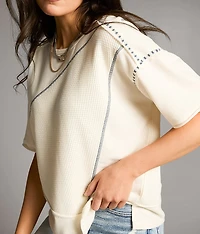 Contrast Stitch Top