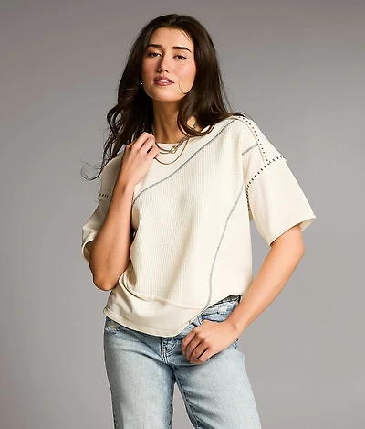 Contrast Stitch Top