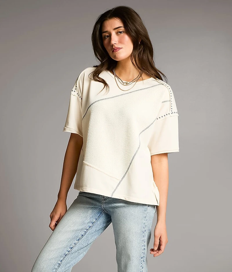 Contrast Stitch Top