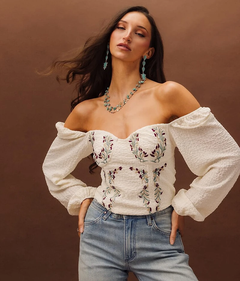 Floral Corset Cropped Top