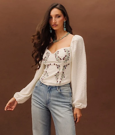 Floral Corset Cropped Top