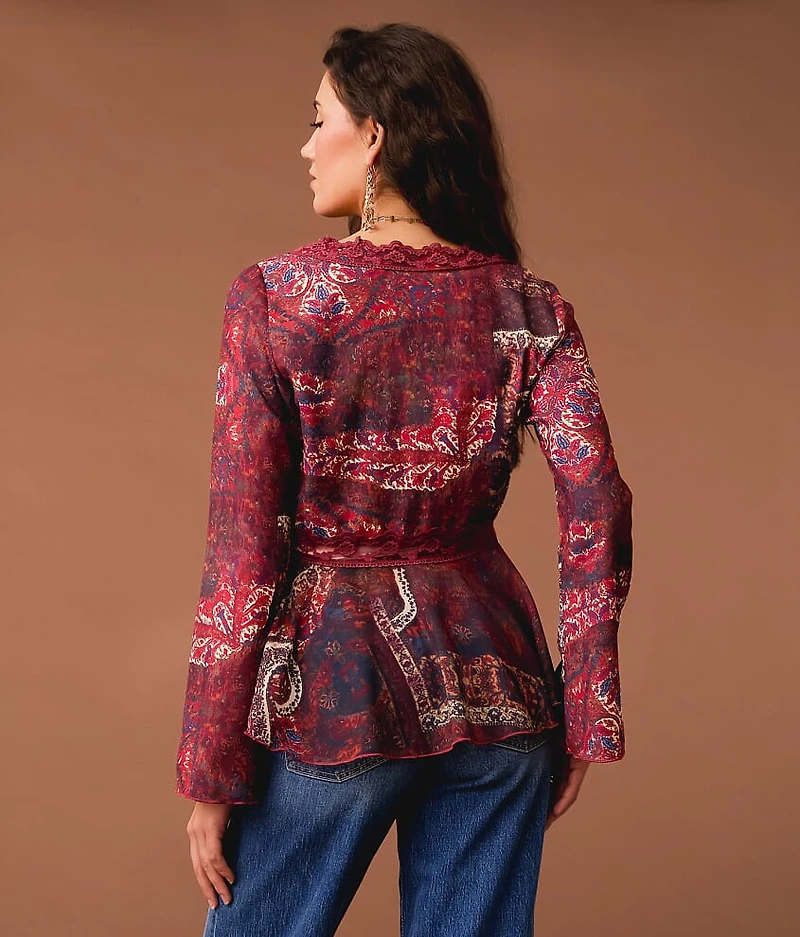 Front Tie Ruffle Top