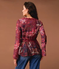 Front Tie Ruffle Top