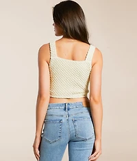Textured Corset Cropped Tank Top