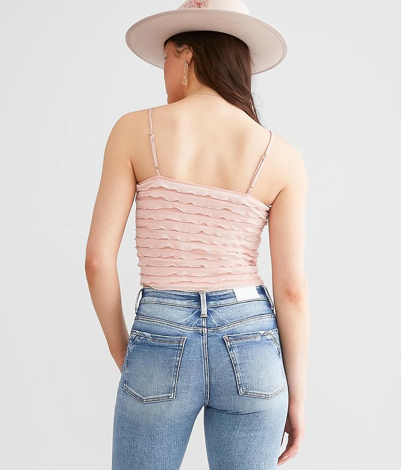 Cropped Ruffle Tank Top